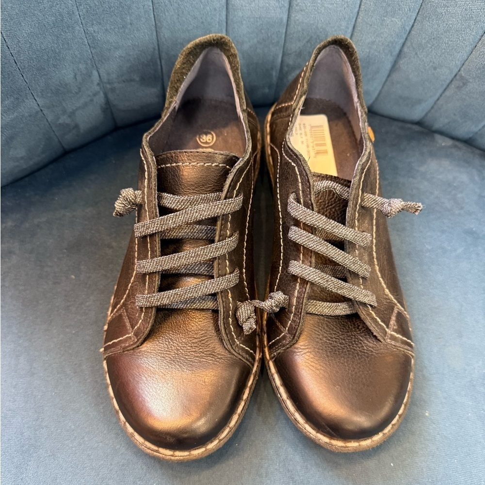 Jungla Black Leather Lace-Up Shoes EU 36